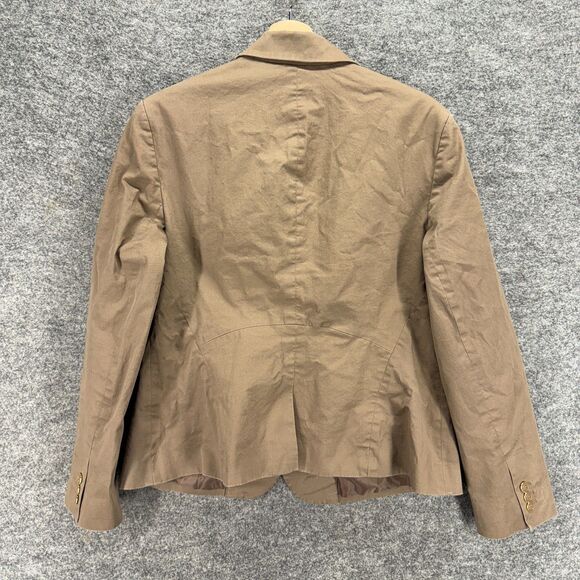 7th Avenue Blazer Women 16 Brown Button Up Collared Long Sleeve Cotton Lined - Picture 2 of 7